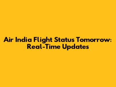 Air India Flight Status Tomorrow: Real-Time Updates