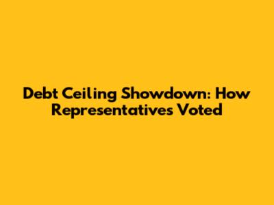 Debt Ceiling Showdown: How Representatives Voted