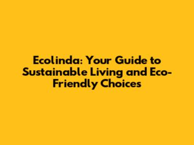 Ecolinda: Your Guide to Sustainable Living and Eco-Friendly Choices