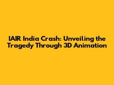 IAIR India Crash: Unveiling the Tragedy Through 3D Animation