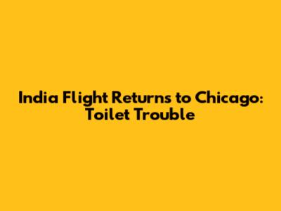 India Flight Returns to Chicago: Toilet Trouble