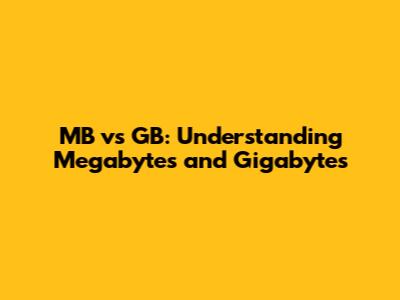 MB vs GB: Understanding Megabytes and Gigabytes
