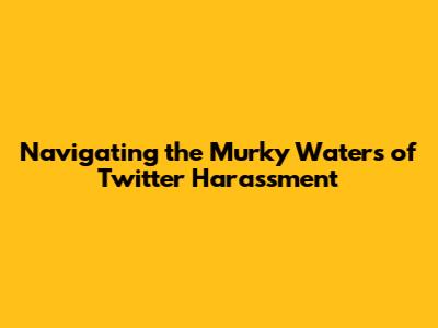Navigating the Murky Waters of Twitter Harassment