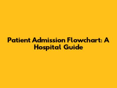 Patient Admission Flowchart: A Hospital Guide