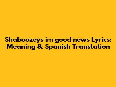 Shaboozey's 'i'm good news' Lyrics: Meaning & Spanish Translation