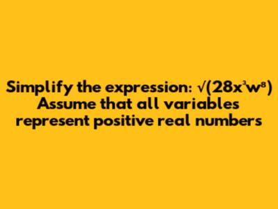 Simplify the expression: √(28x³w⁸) Assume that all variables represent positive real numbers