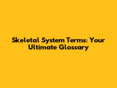 Skeletal System Terms: Your Ultimate Glossary