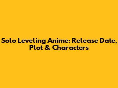 Solo Leveling Anime: Release Date, Plot & Characters