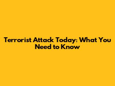 Terrorist Attack Today: What You Need to Know