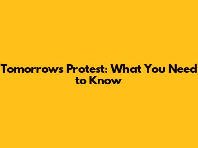 Tomorrow's Protest: What You Need to Know