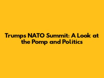 Trump's NATO Summit: A Look at the Pomp and Politics