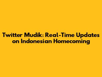 Twitter Mudik: Real-Time Updates on Indonesian Homecoming