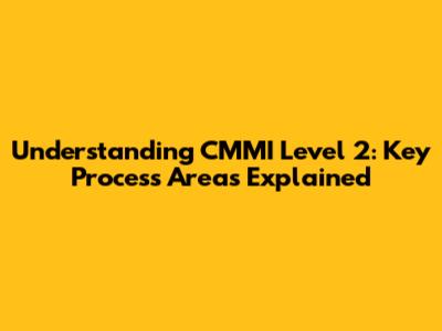 Understanding CMMI Level 2: Key Process Areas Explained