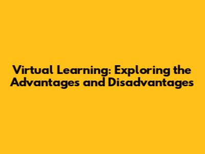 Virtual Learning: Exploring the Advantages and Disadvantages