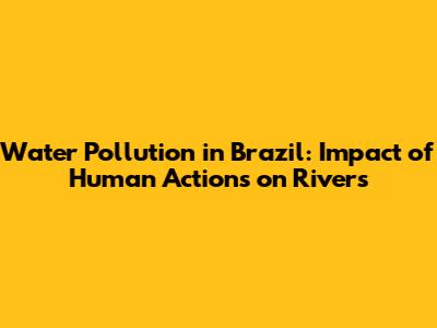 Water Pollution in Brazil: Impact of Human Actions on Rivers