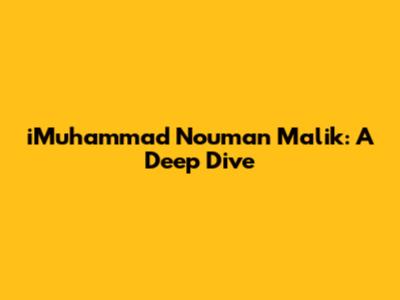 iMuhammad Nouman Malik: A Deep Dive